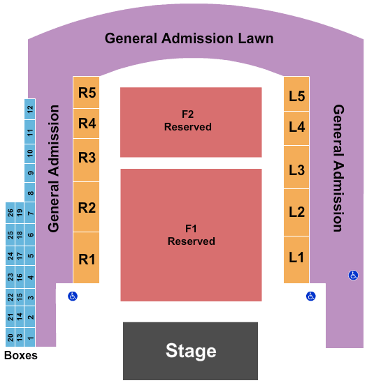 Outdoor Amphitheater At Ford Idaho Center Outlaw Music Festival Seating Chart